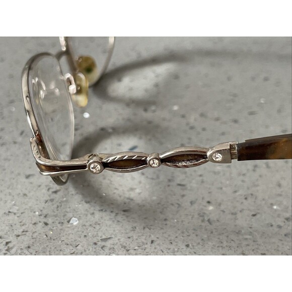 Joan Collins 9731 Gold Brown Eyeglasses FRAMES ONLY 52-16-135 oval full rim - Picture 4 of 16